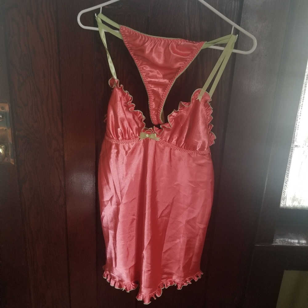 Satin Babydoll Nightgown/Dress Pantie Set
